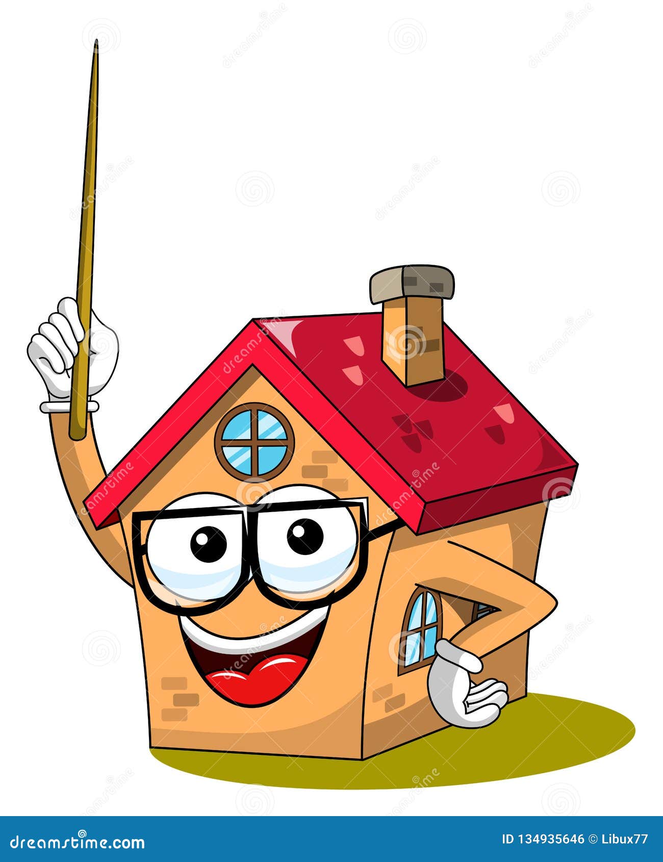 Happy House Cartoon Funny Character Teacher Stick Isolated Stock Vector - Illustration of expression, chimney: 134935646 Happy House Cartoon Funny Character Teacher Stick Isolated Stock Vector - Illustration of expression, chimney: 134935646