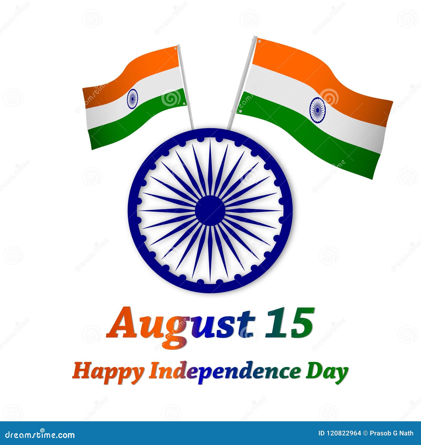 Happy Independence Day India. August 15.Greeting Card. Vectors ...