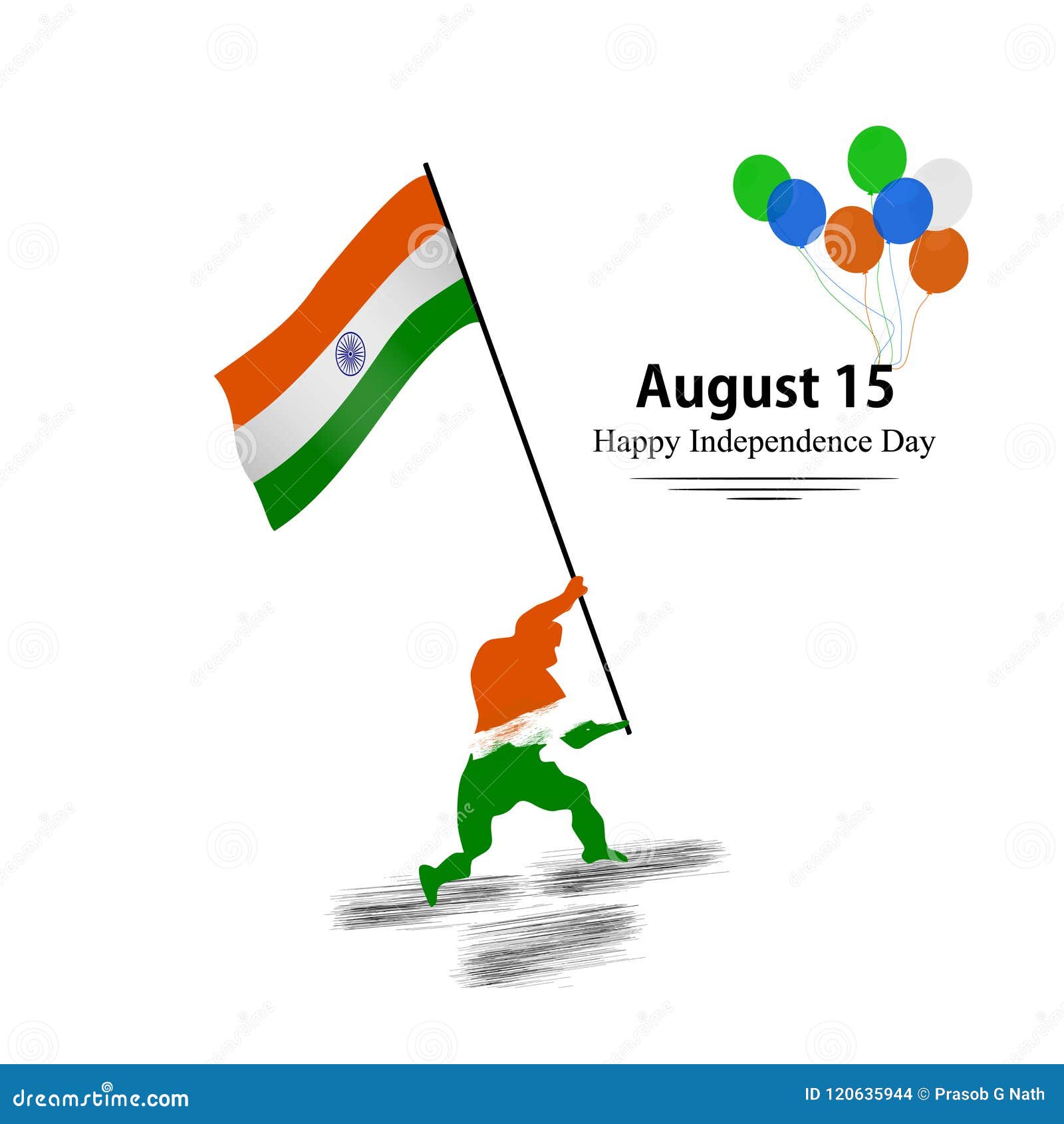 Happy Independence Day India. Greeting Card. Vector and ...