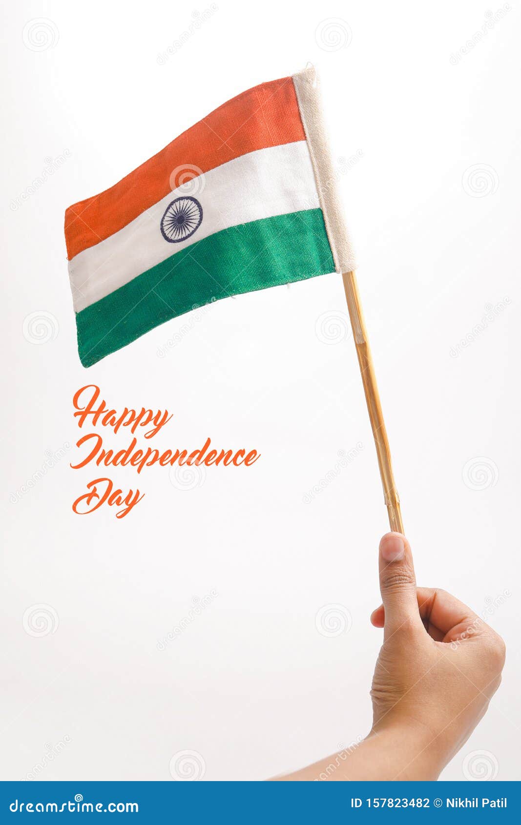 Indian Tricolor Flag Over White Background Stock Photo - Image of country,  patriotic: 157823482