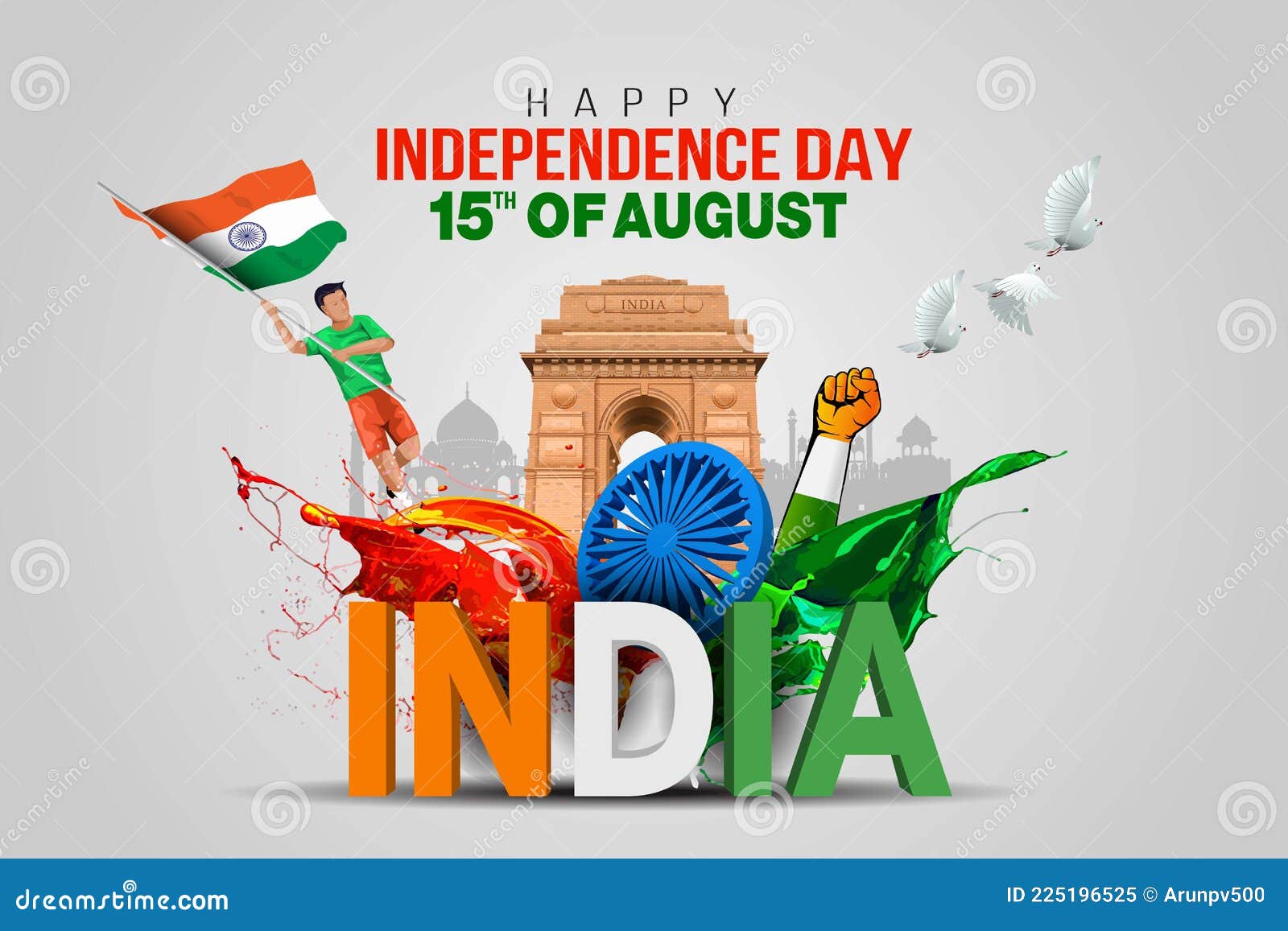 Happy Independence Day India. Vector Illustration of Indian Flag ...