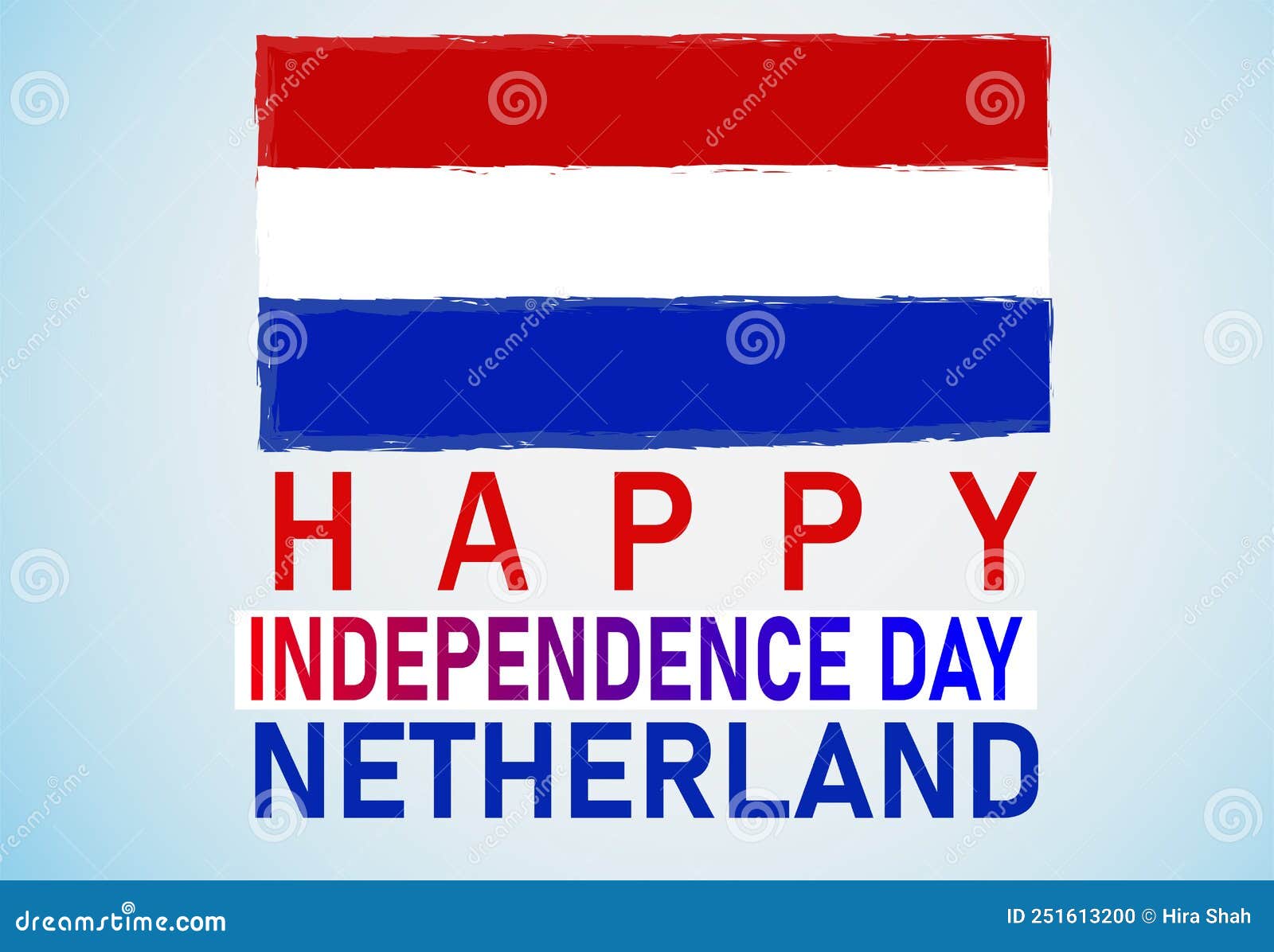 Happy Independence Day Netherlands Grunge Brush Style Flag Background