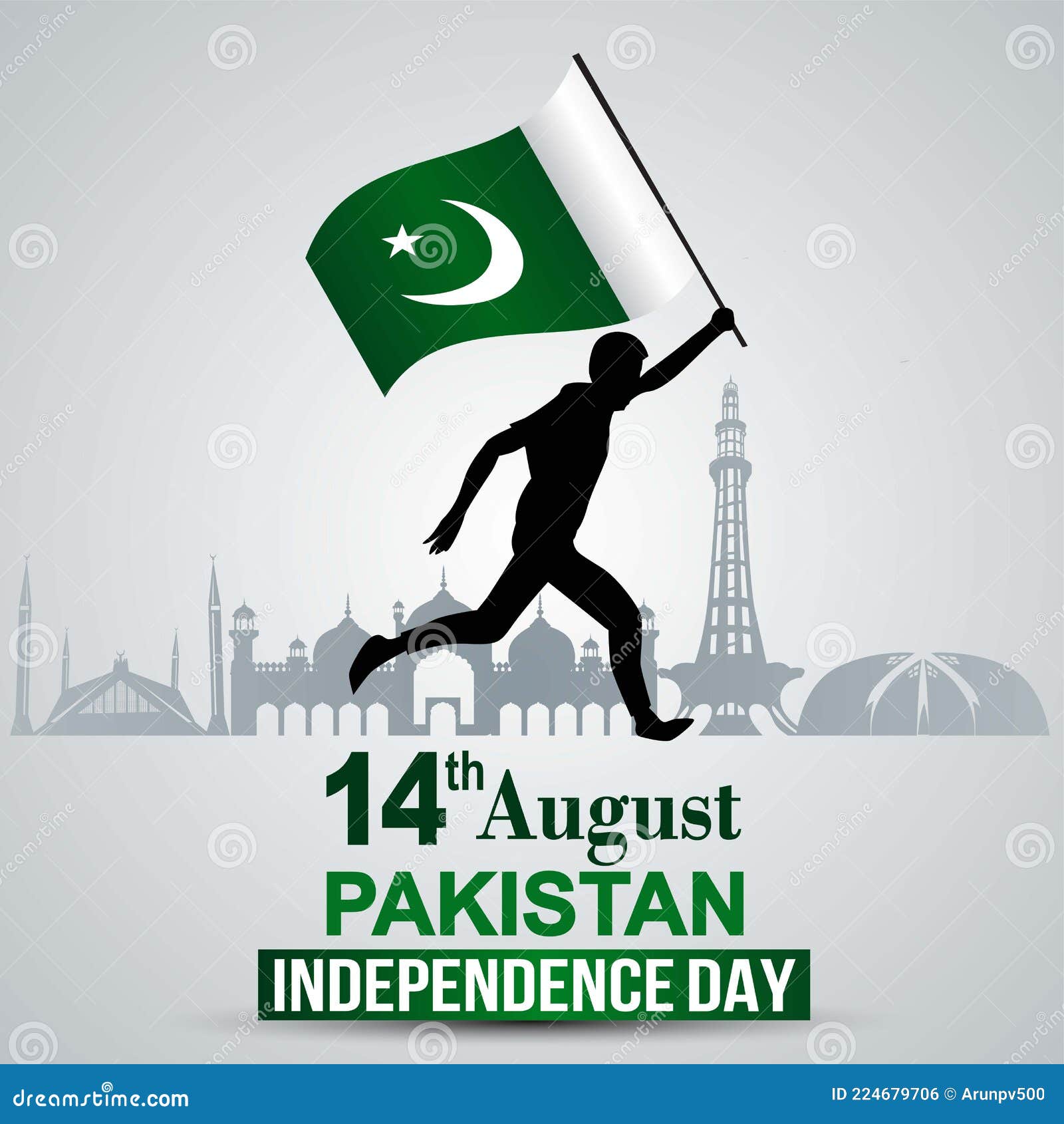 Happy Independence Day Pakistan Vector Template Design Illustration