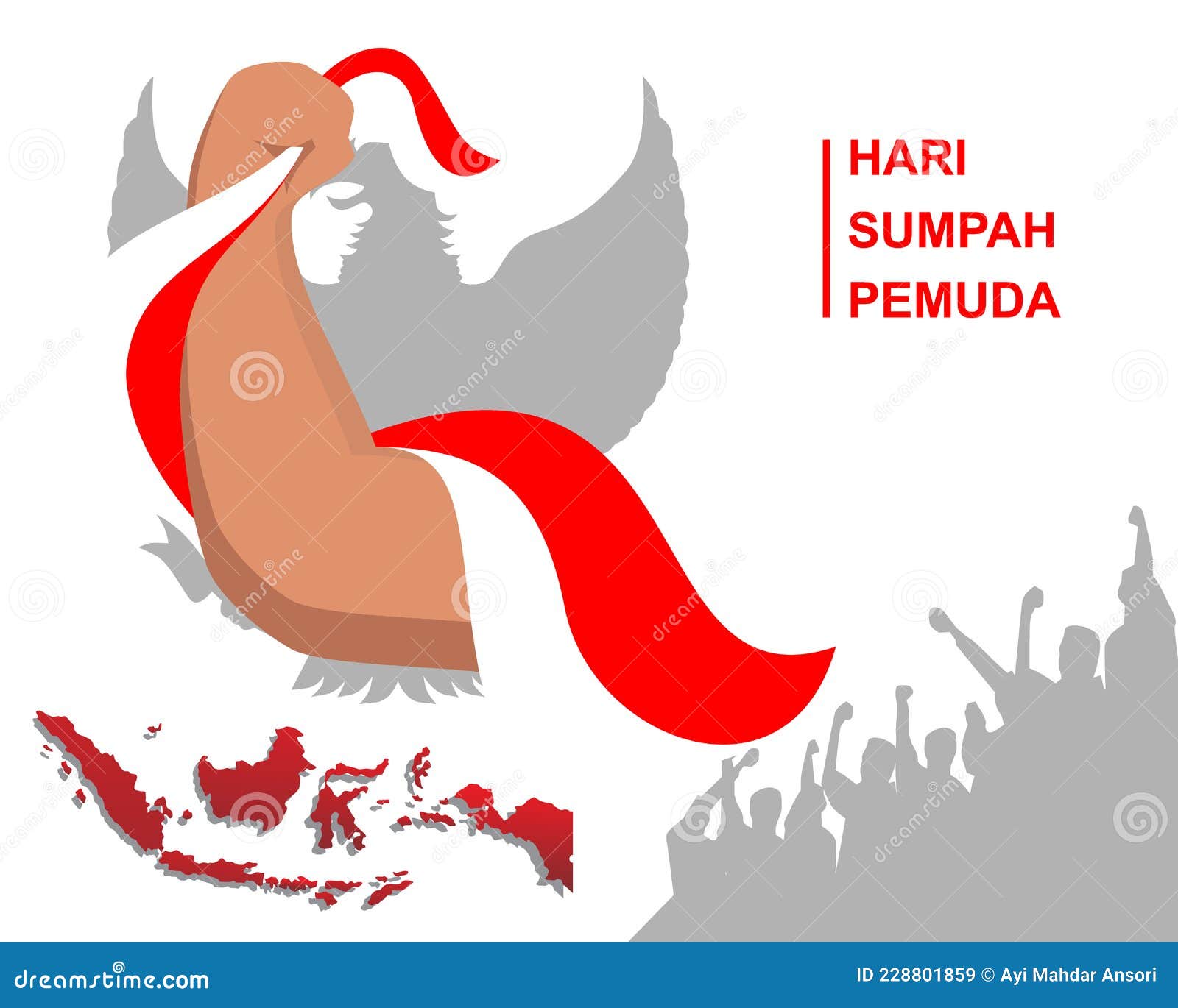 Happy Indonesian Youth Pledge Day Hari Sumpah Pemuda Vector Illustration Suitable For Greeting Card Poster And Banner Stock Vector Illustration Of Banner Landmark 228801859