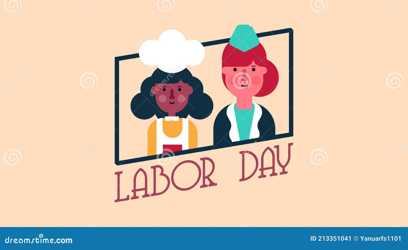 Happy International Labor Day Illustration with Labor Chartoon
