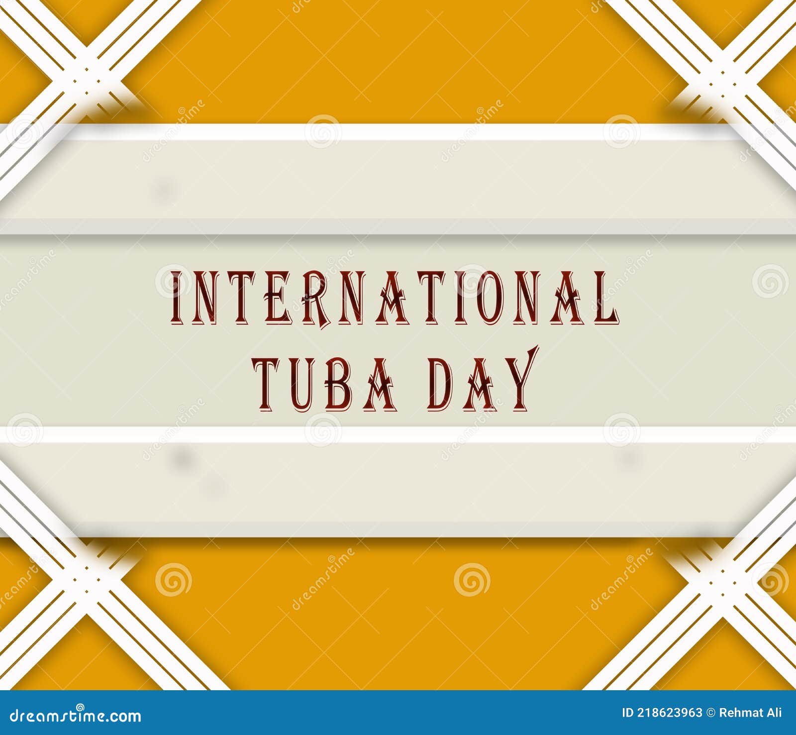 May Month, Day of May. International Tuba Day, on Yellow Background