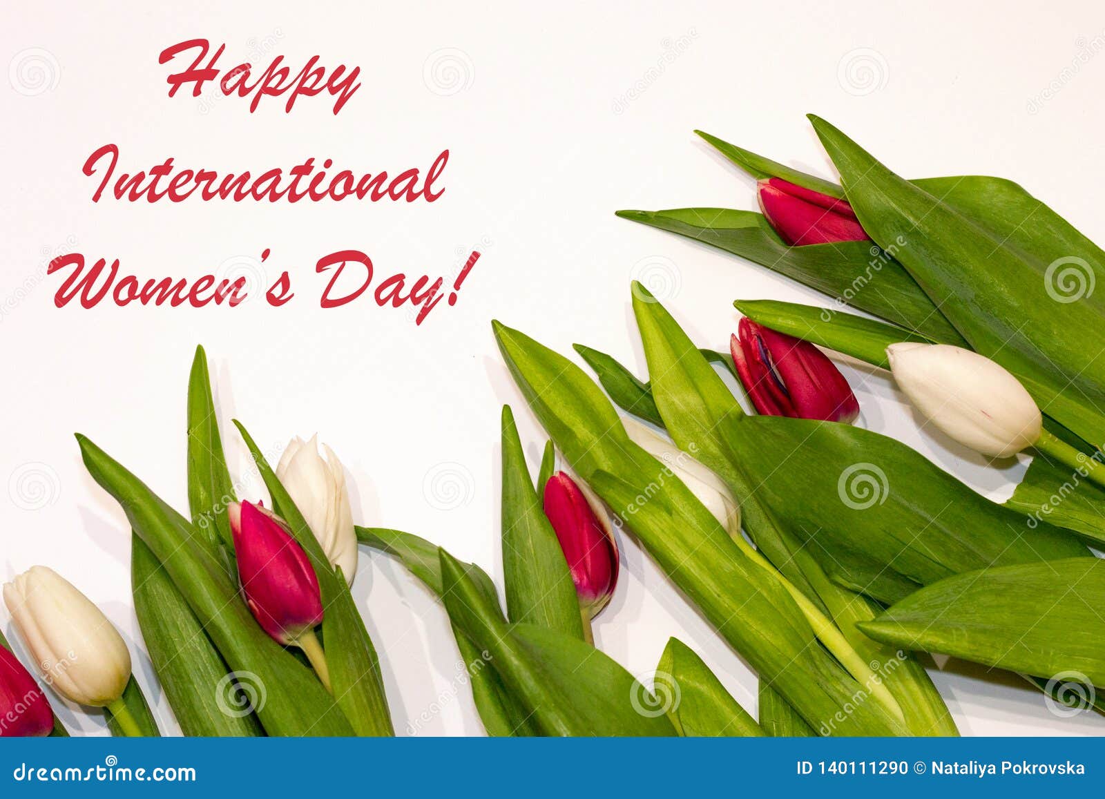 Happy International Women S Day Background with Red and White Tulip Flower  Frame. Best Gift for Woman on Holiday Stock Photo - Image of wallpaper,  surprise: 140111290