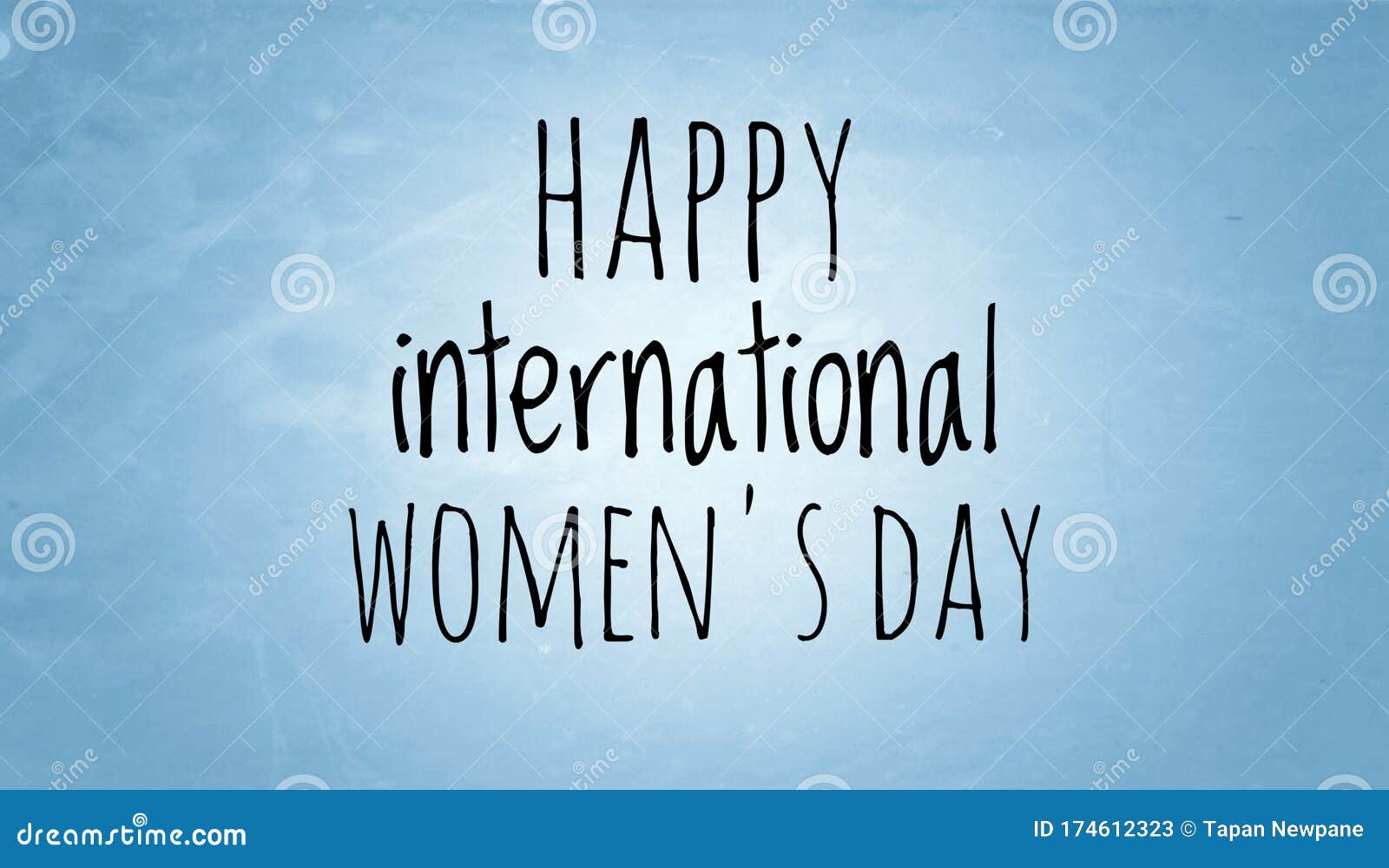 Happy International Womens Day Text Written in Blue Paper Background  Texture Stock Image - Image of color, background: 174612323