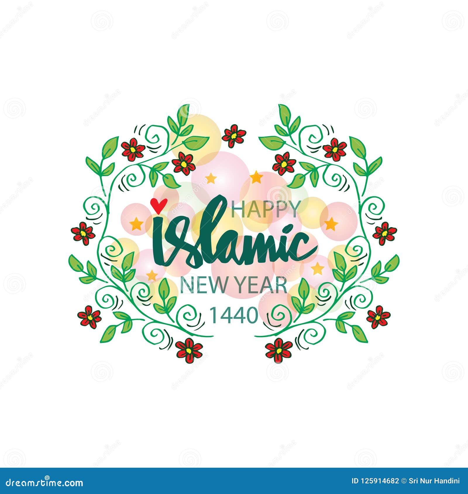 Happy Islamic New Year Greeting Card. Stock Vector Illustration of