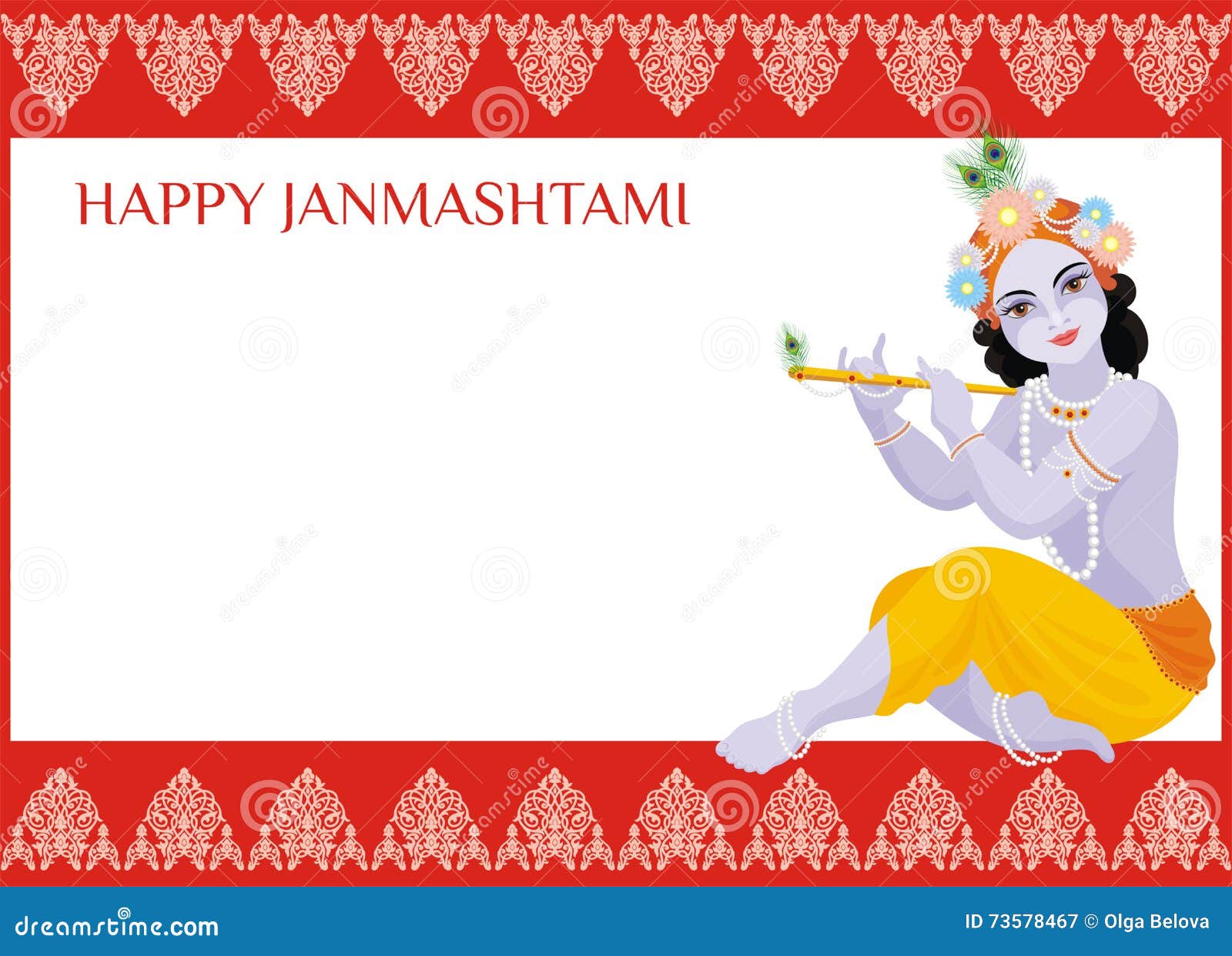 Happy Janmashtami Background Stock Vector - Illustration of child, pattern:  73578467
