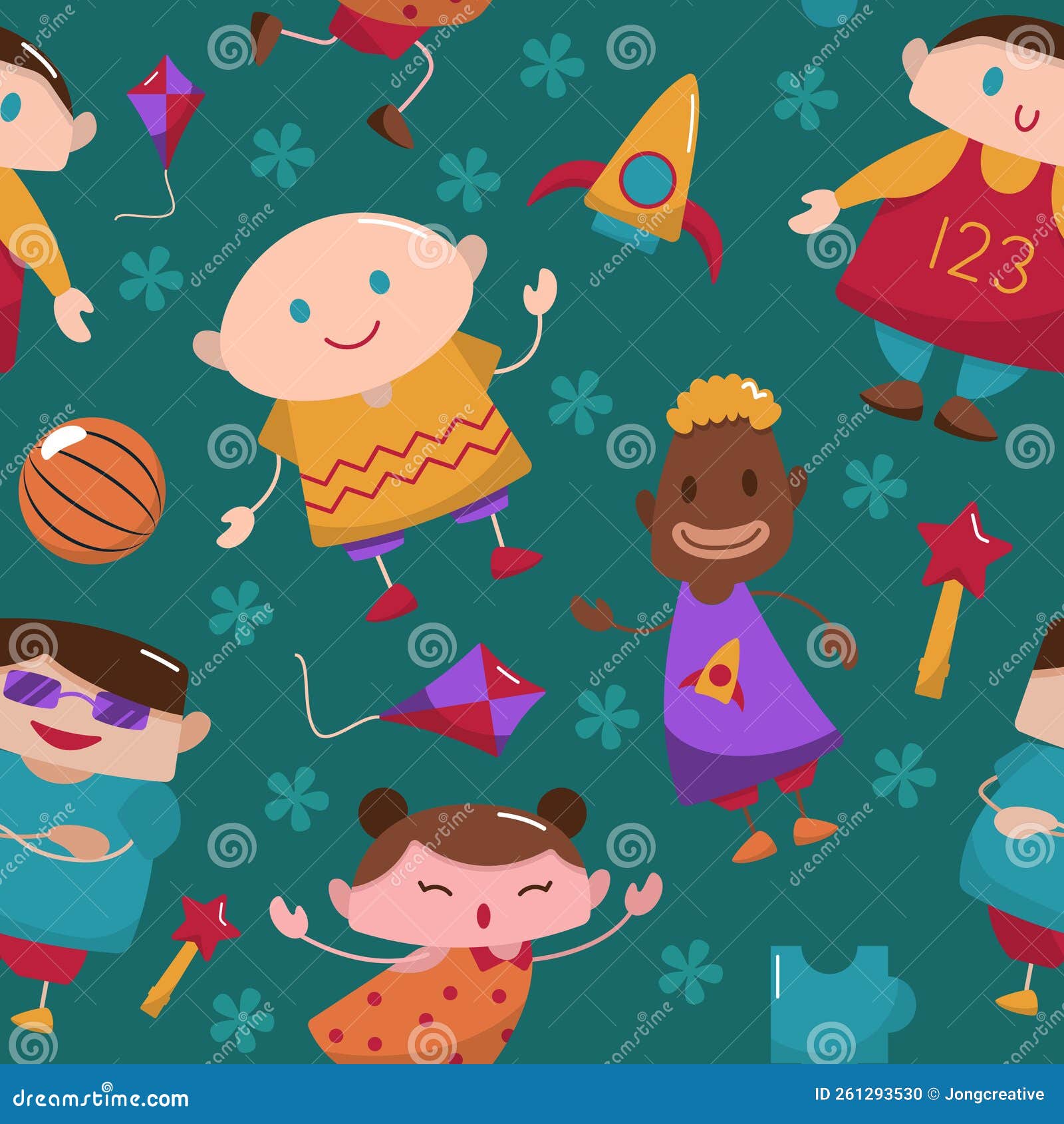 Happy Joy Kids Children Day Seamless Pattern Background Stock Vector Illustration of backdrop