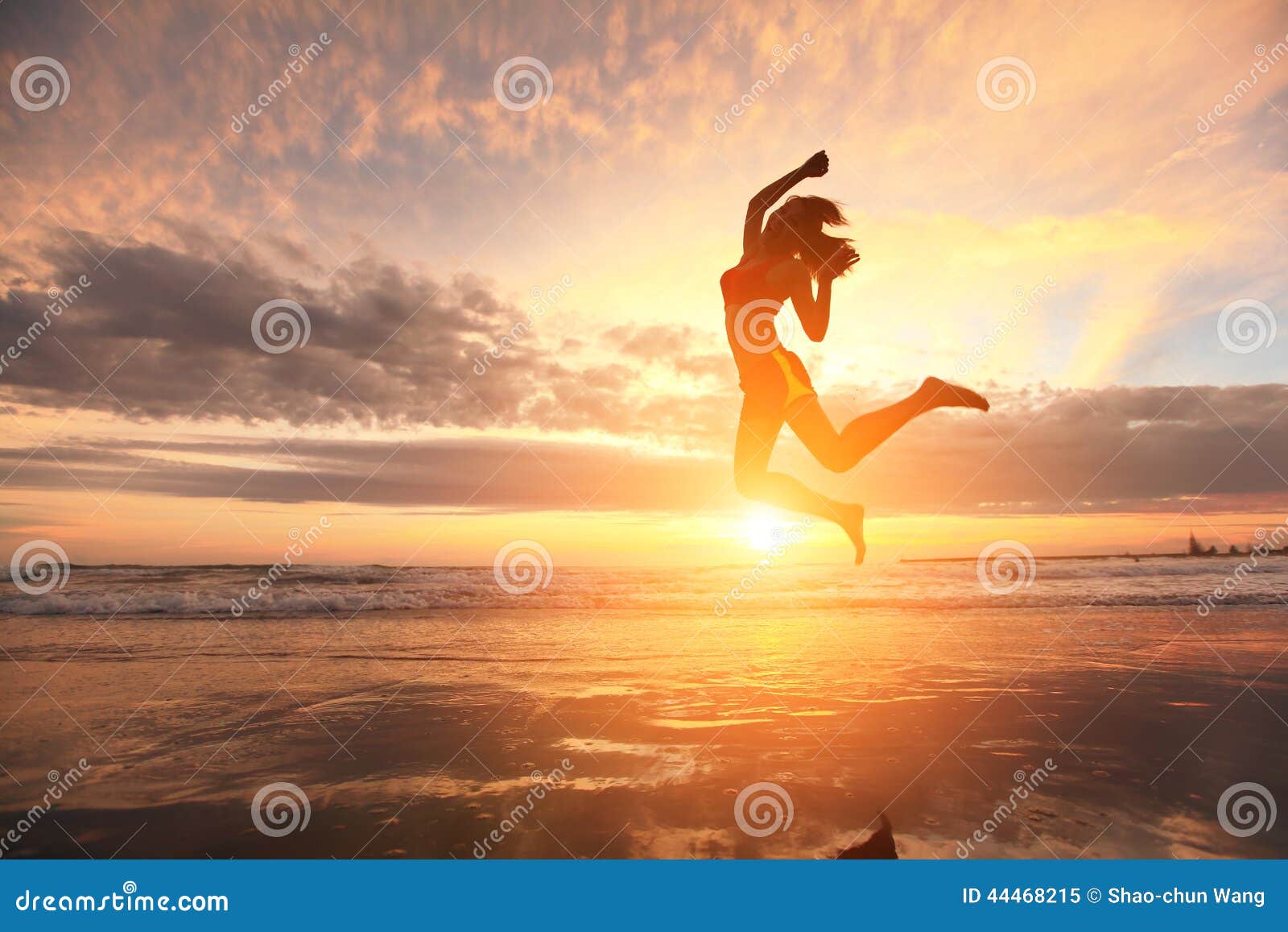happy jump sport woman