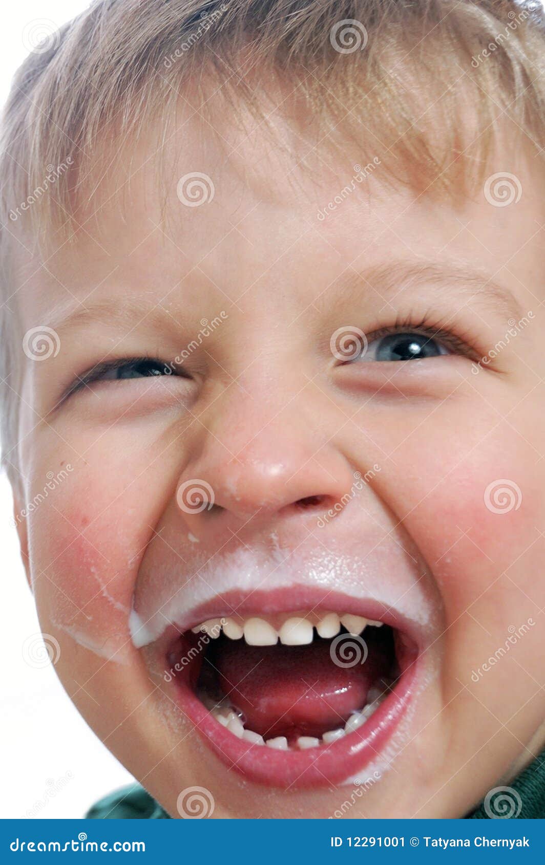 Happy Kid With Milky Face Stock Image I