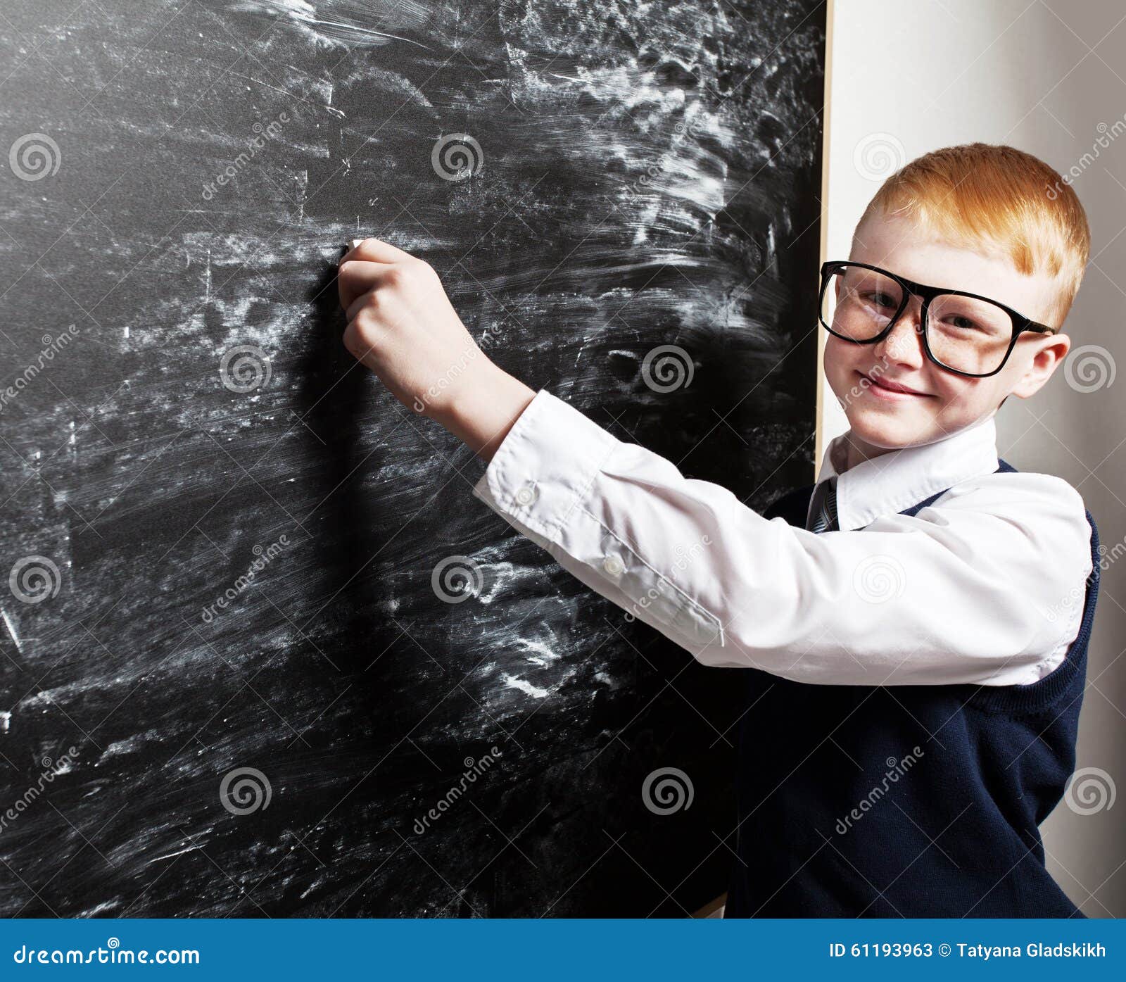 Happy kid near blackboard stock image. Image of looking - 61193963