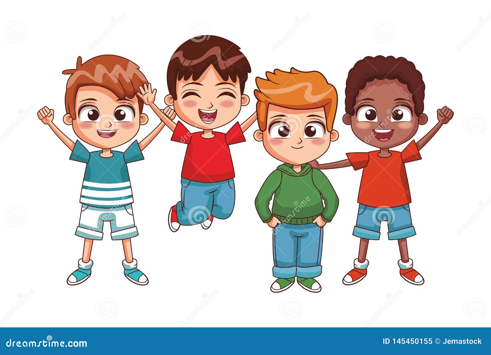 Happy kids cartoon stock vector. Illustration of friends - 145450155 Happy kids cartoon stock vector. Illustration of friends - 145450155