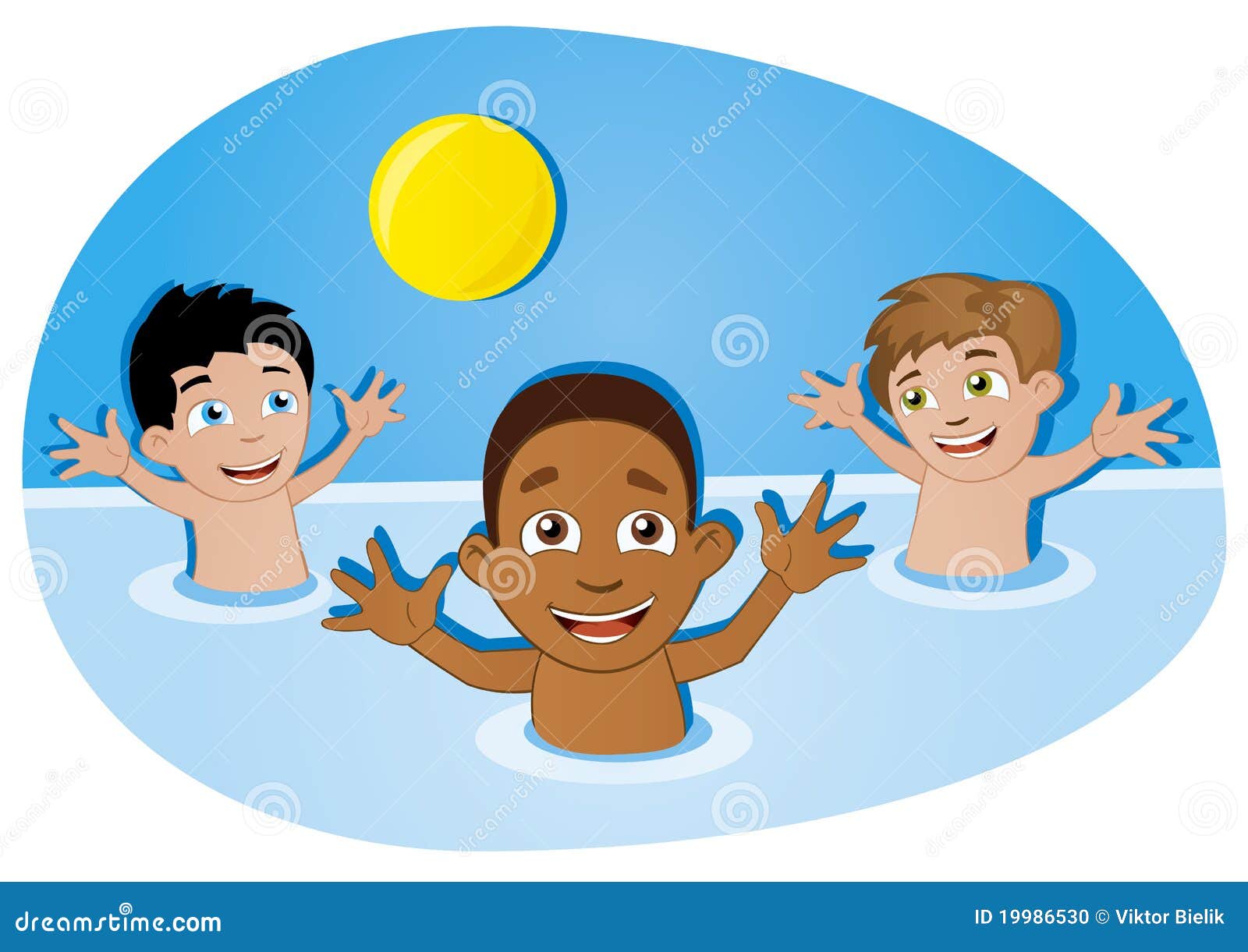 Swimming Clipart-kids enjoying playing inside swimming pool clipart