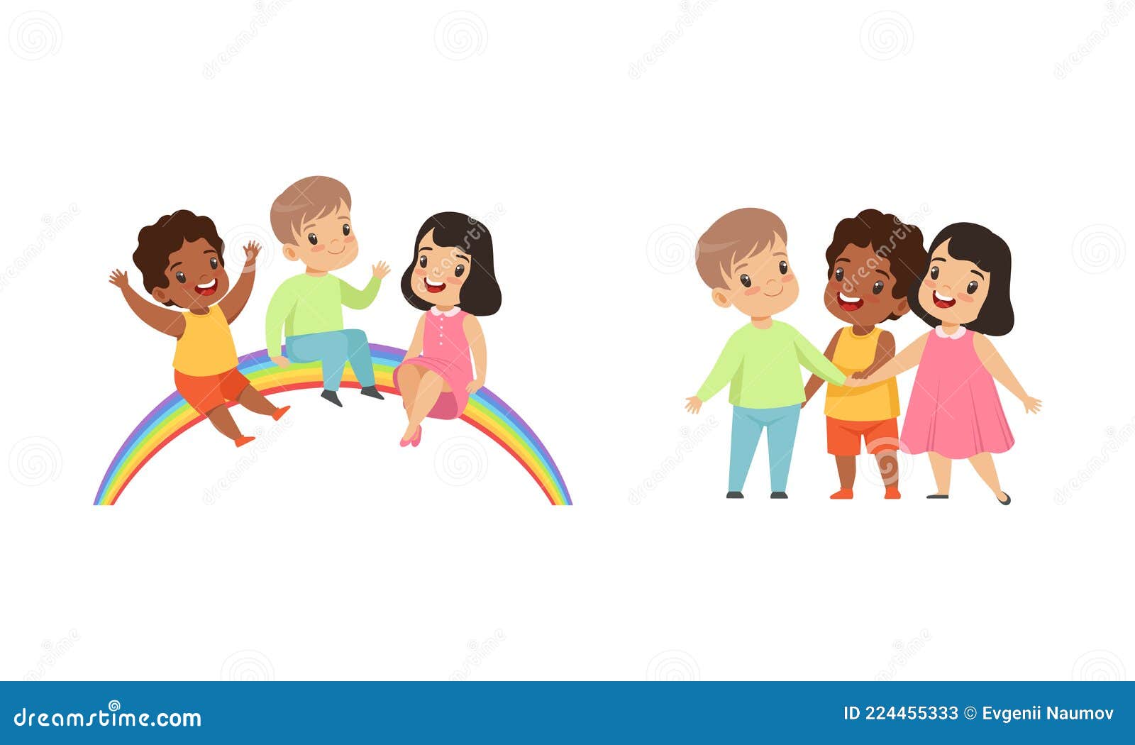 Happy Kids Sitting on Rainbow, Friendship, Unity, Earth Planet Protection Cartoon Vector Illustration Stock Vector - Illustration of friendship, nature: 224455333 Happy Kids Sitting on Rainbow, Friendship, Unity, Earth Planet Protection Cartoon Vector Illustration Stock Vector - Illustration of friendship, nature: 224455333