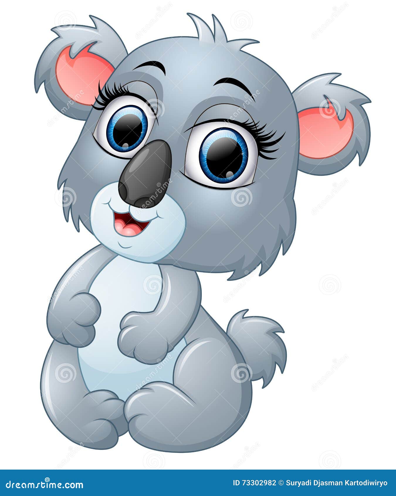 Happy Koala Cartoon Isolated on White Background Stock Vector