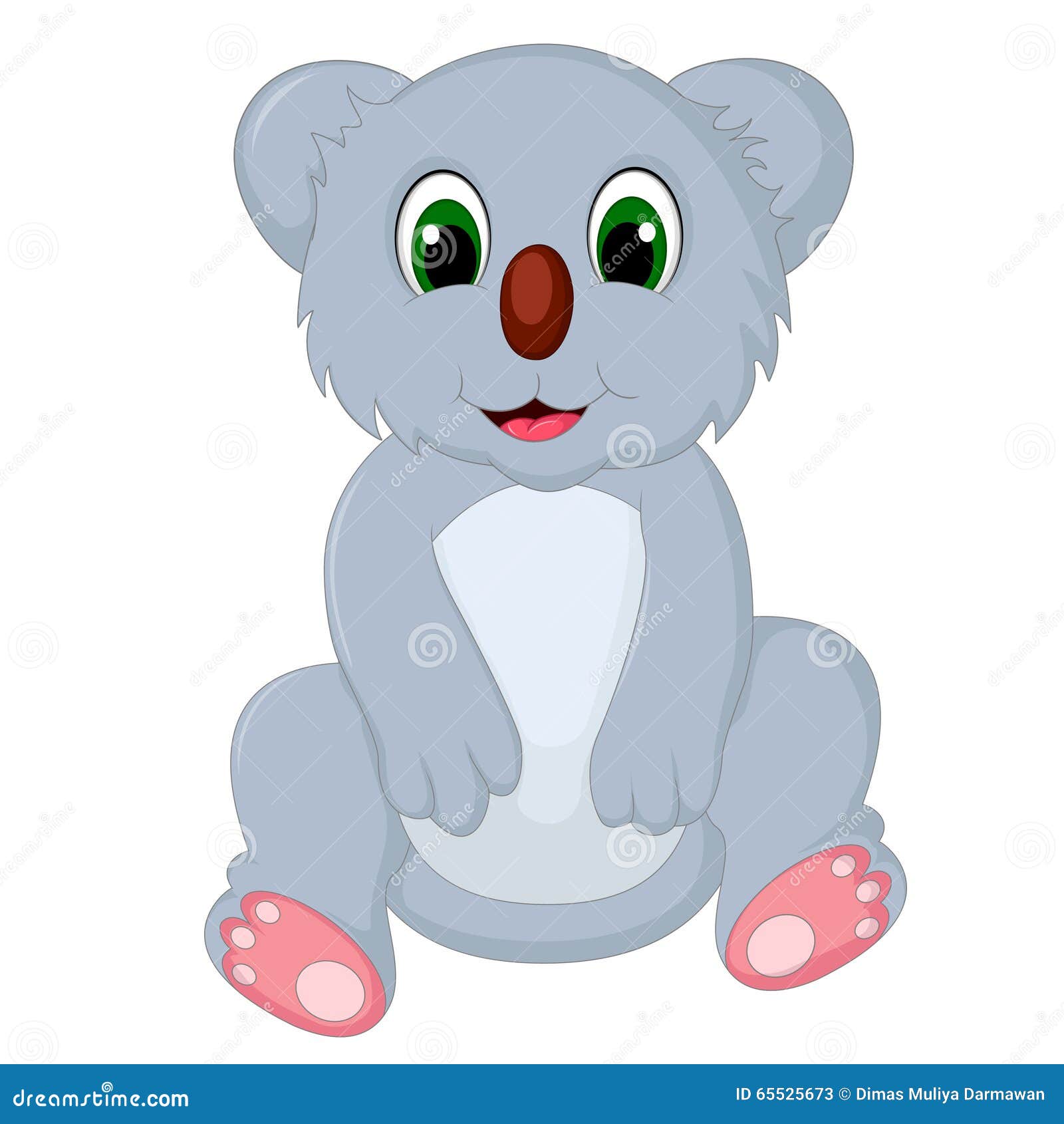 Happy Koala Cartoon Sitting Stock Illustration Illustration of
