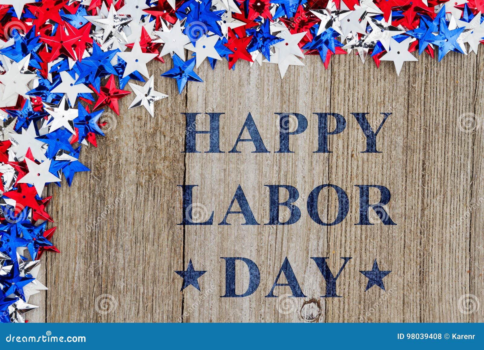 happy labor day message with stars