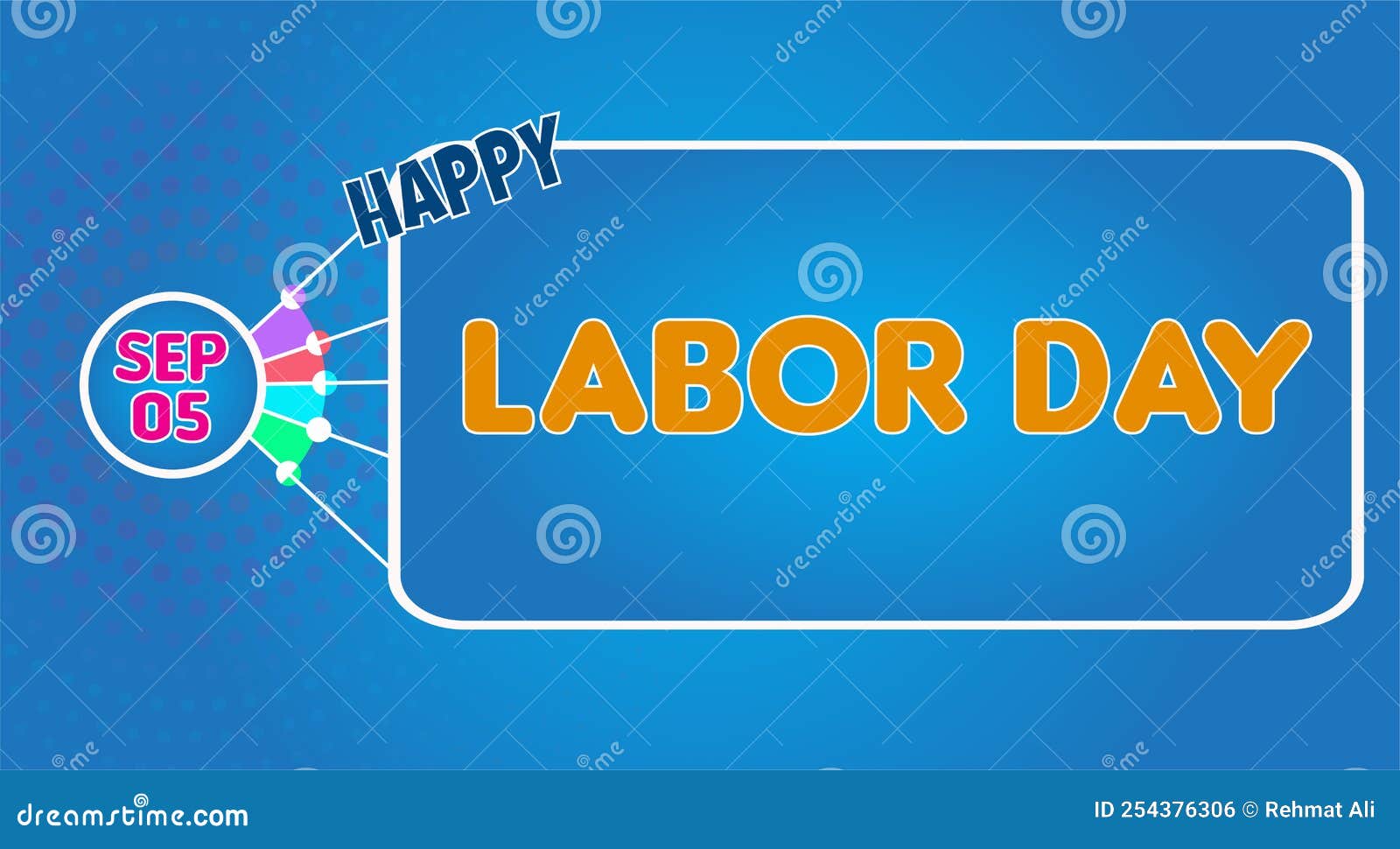Happy Labor Day , September 05. Calendar of September Text Effect
