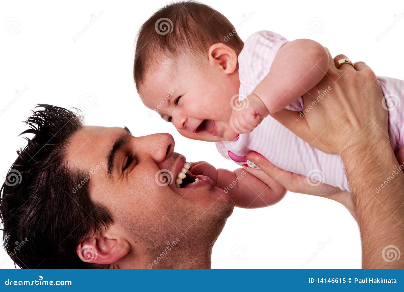 Happy Laughing Father And Baby Daughter Stock Image - Image Of.