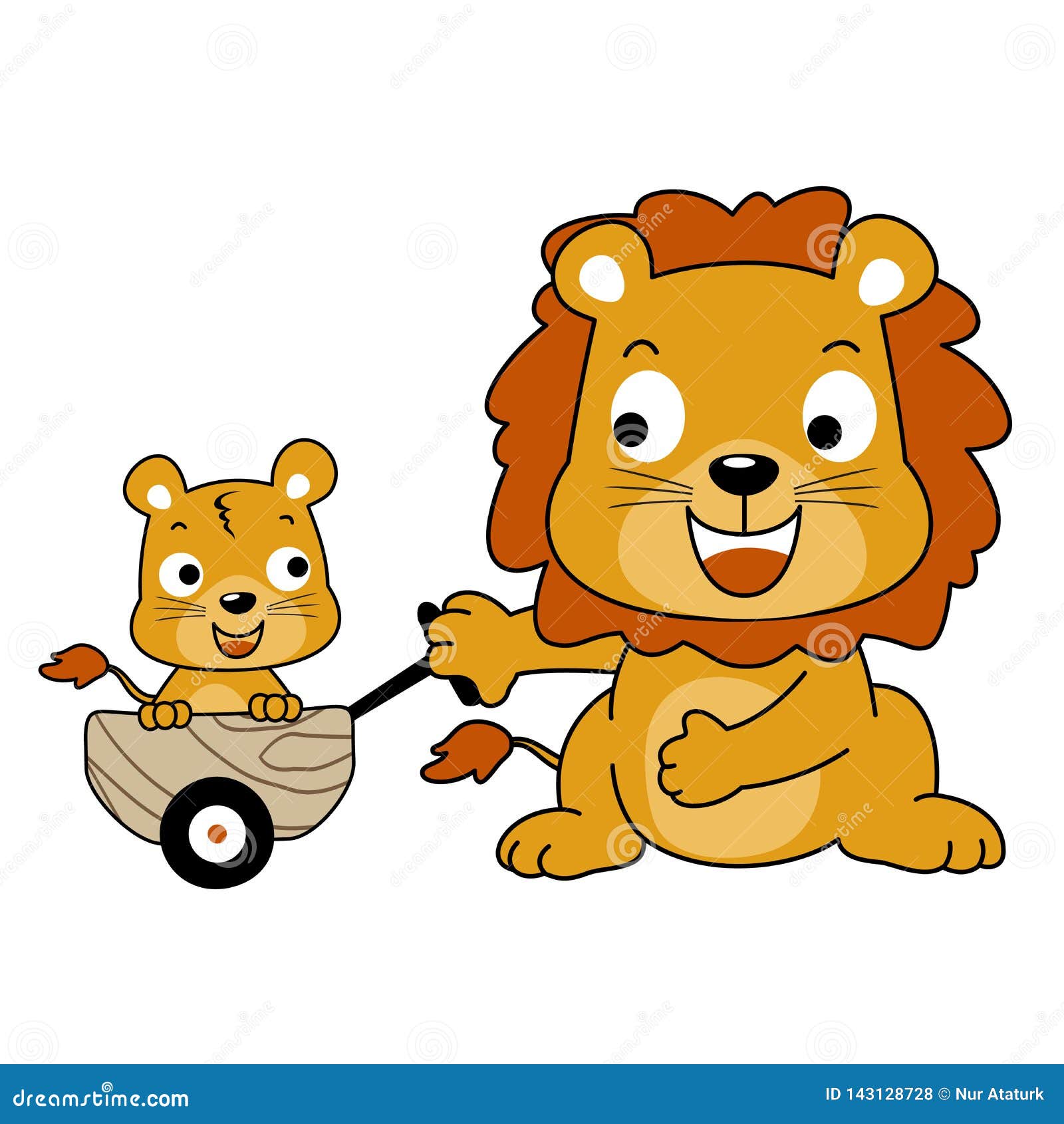 Download Happy Lion Family, Vector Cartoon Illustration Stock ...