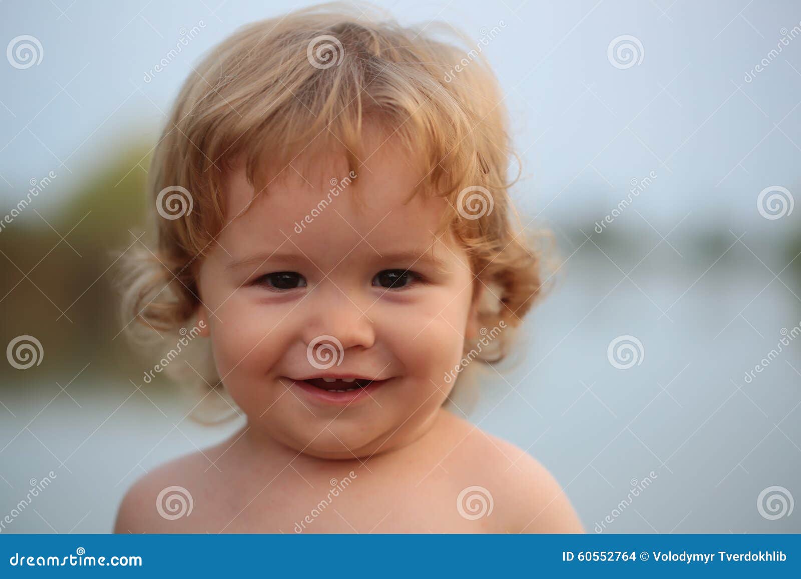 Happy Little Boy Stock Photo Image Of Male Baby Headshot 60552764