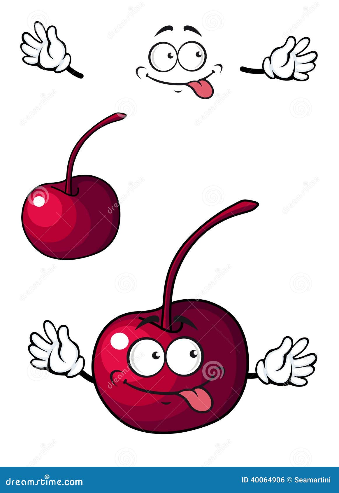 Happy little cherry fruit stock vector. Illustration of farming