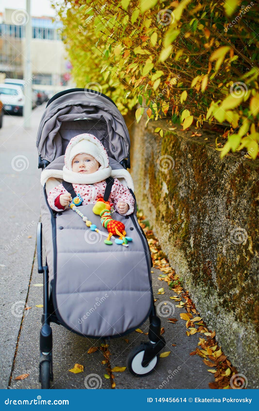 baby girl in stroller