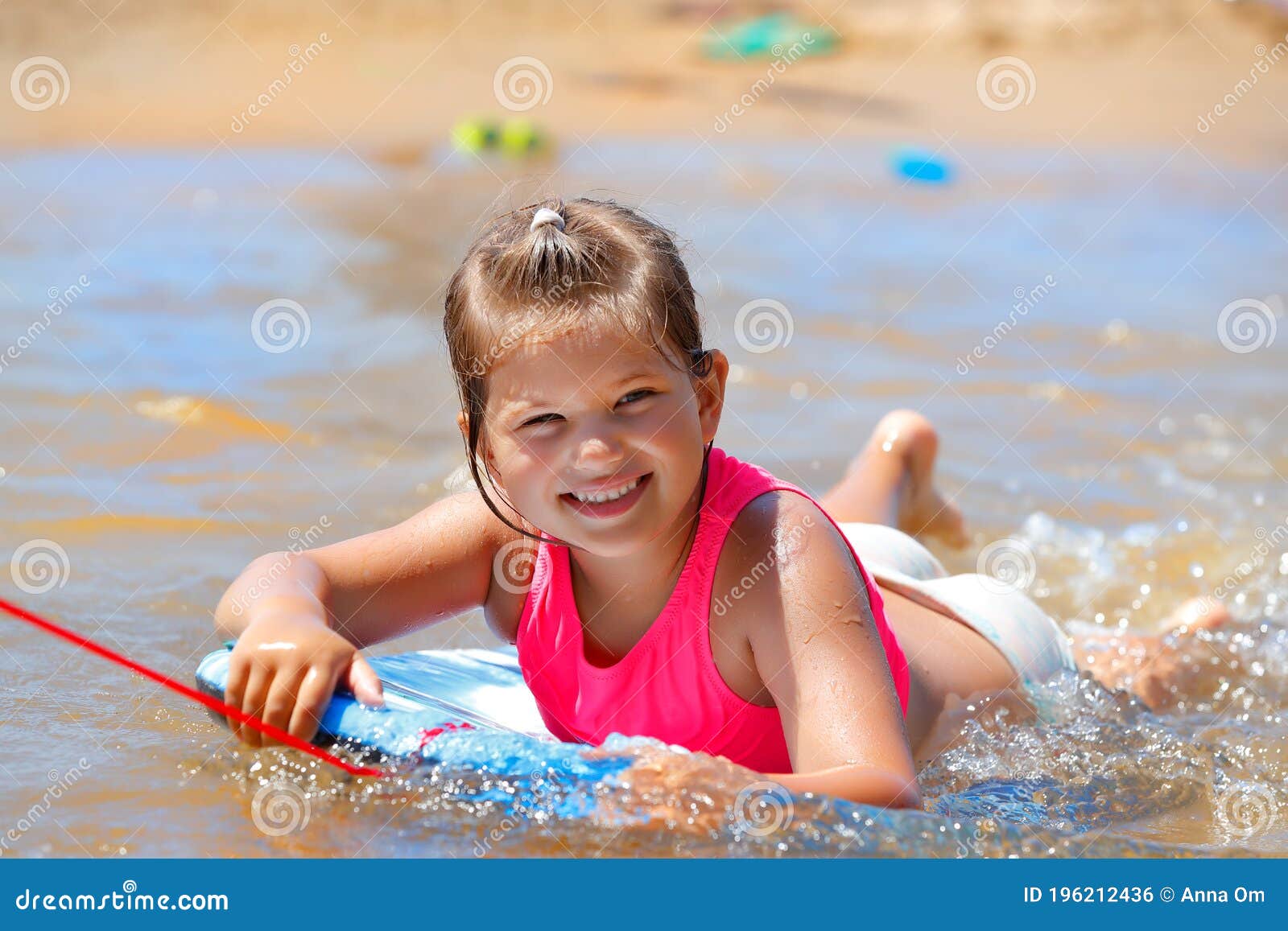 Happy Little Girl on the Beach Stock Photo - Image of little ...