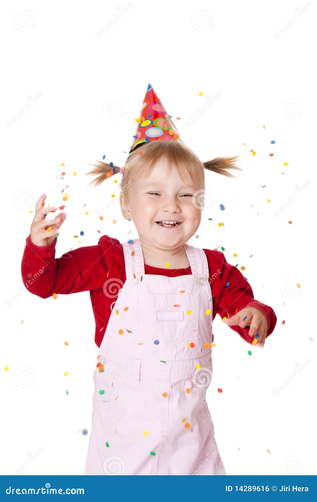 Happy Little Girl with Confetti Stock Photo Image of infancy