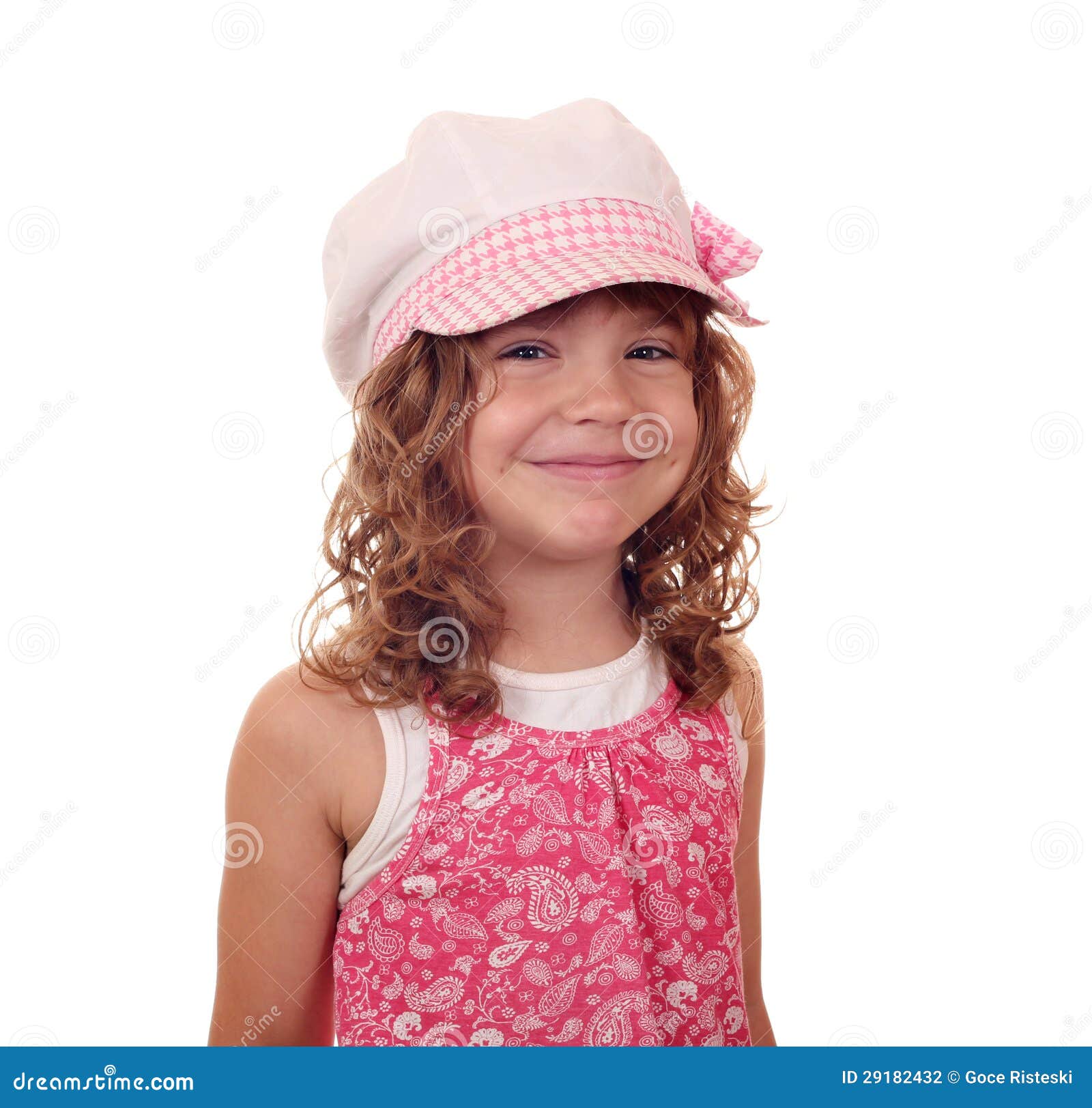 Happy little girl with hat stock photo. Image of childhood 29182432