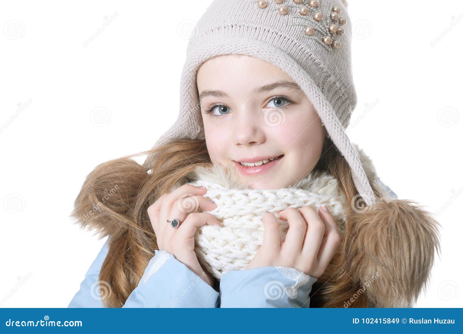 Little Girl in Warm Clothes Stock Image - Image of isolated, health ...