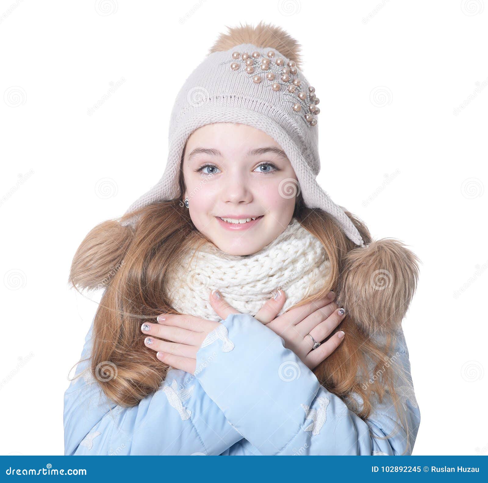 Little Girl in Warm Clothes Stock Image - Image of health, young: 102892245