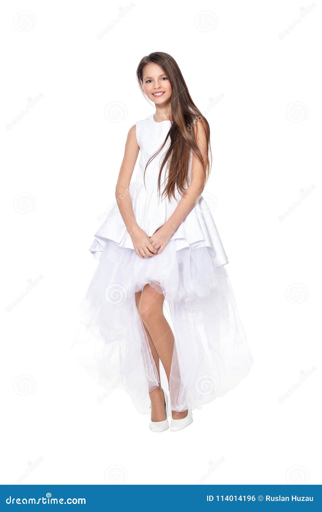 Little girl in white dress stock photo. Image of active - 114014196