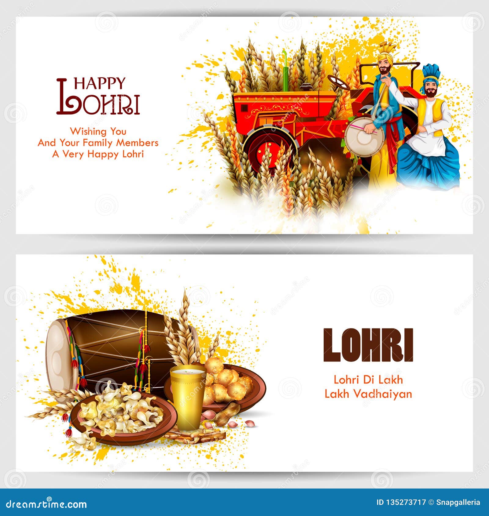 Happy Lohri Festival of Punjab India Background Stock Vector - Illustration  of holiday, occasion: 135273717