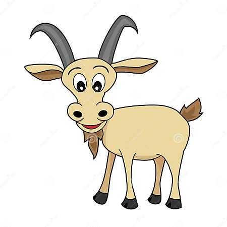 A Happy Looking Cartoon Goat Stock Vector - Illustration of mammal ...