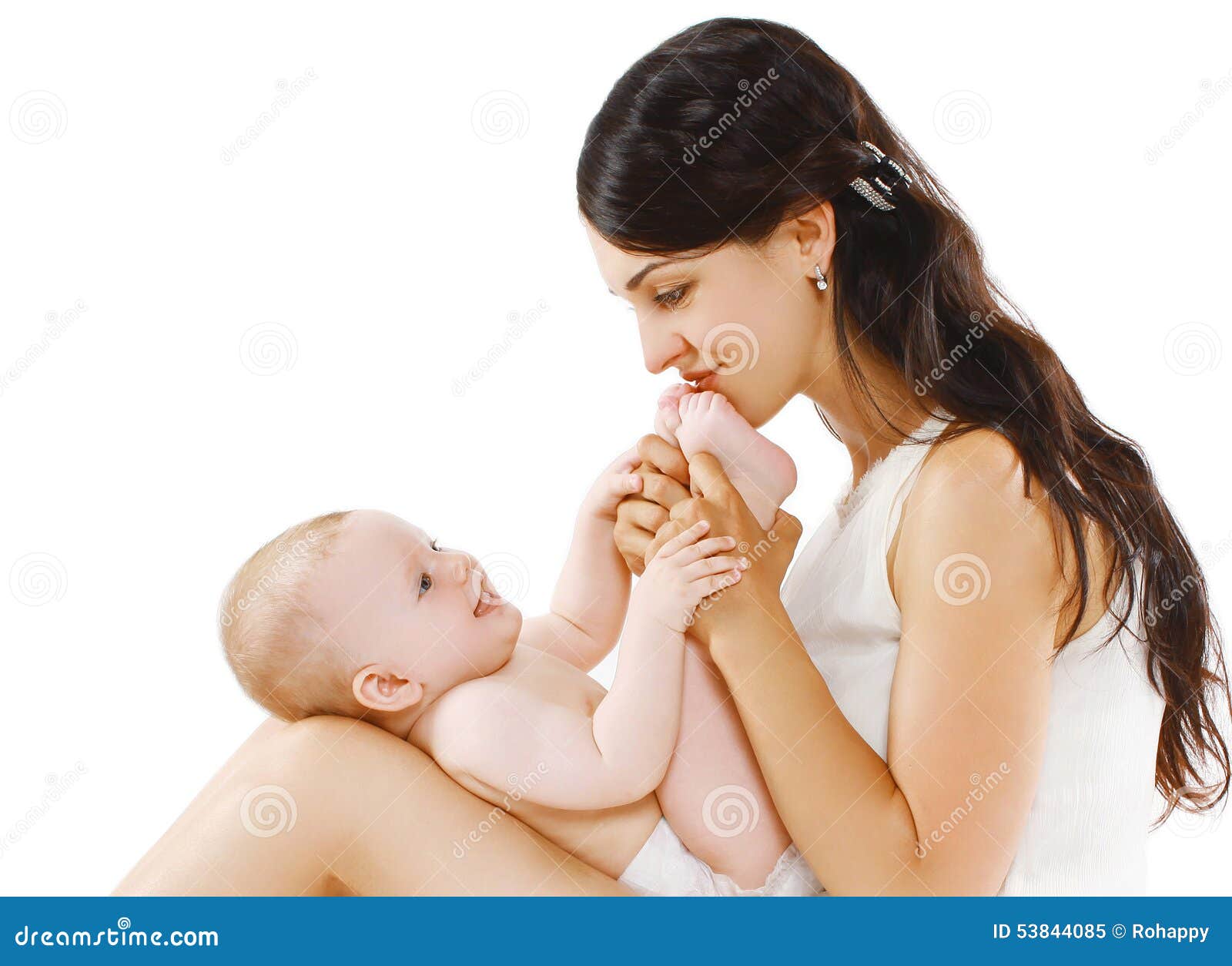 Happy Loving Mother Playing with Cute Baby Stock Image - Image of ...