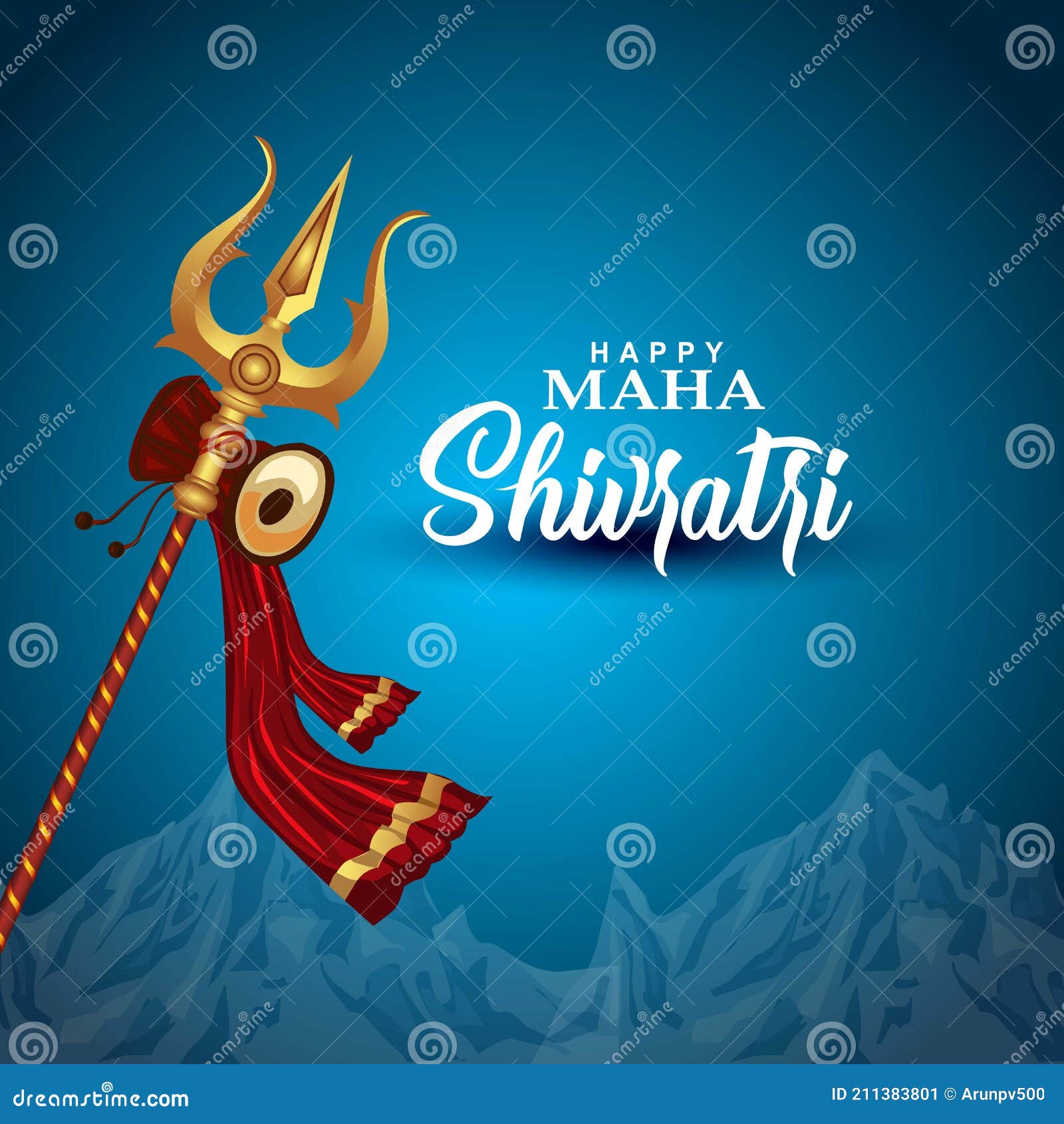 Happy Maha Shivratri with Trisulam, a Hindu Festival Celebrated of Lord  Shiva Night, English Calligraphy. Vector Illustration Stock Vector -  Illustration of banner, indian: 211383801