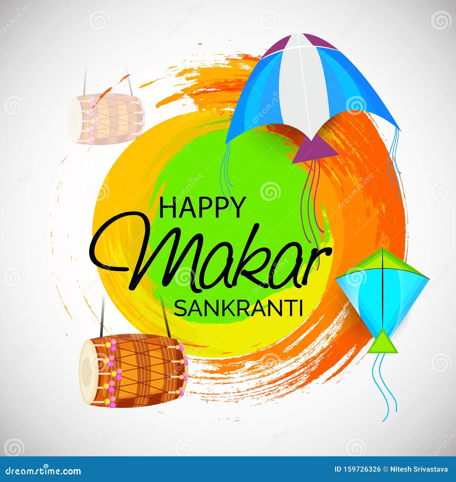 Happy Makar Sankranti stock illustration. Illustration of celebration -  159726326