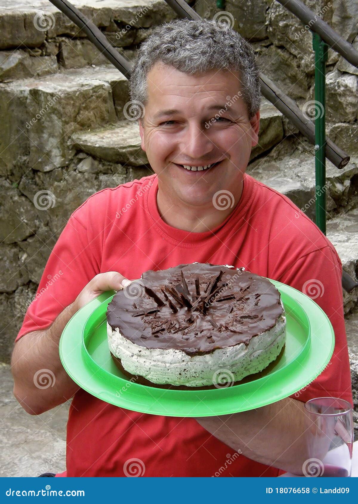 Happy Man With Birthday Cake Stock Photography | CartoonDealer.com ...