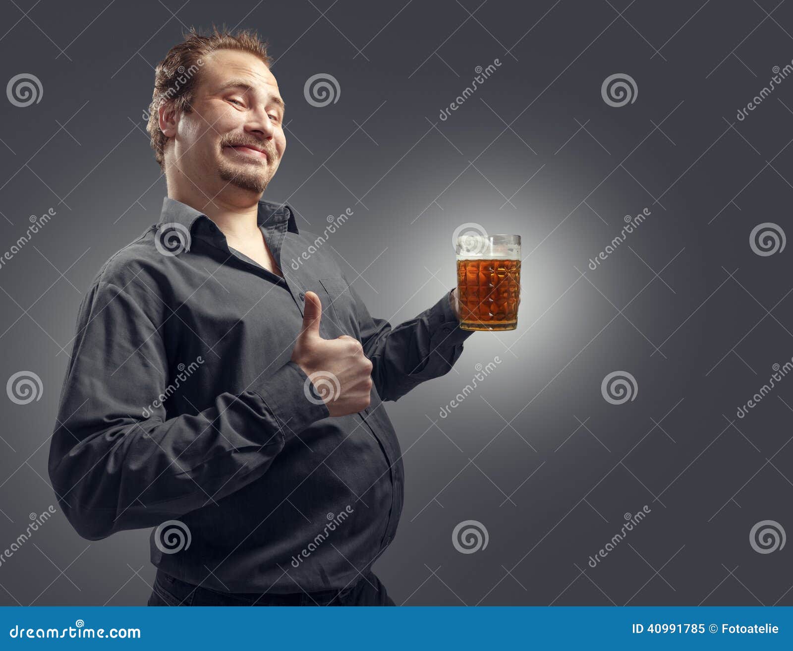 Happy Man Drinking Beer from the Mug Stock Image - Image of alcohol ...