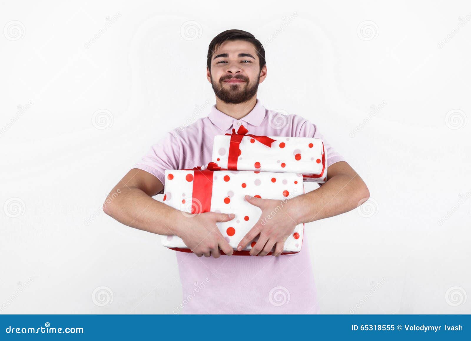 Happy Man with Gifts on Special Day Stock Image - Image of holding ...