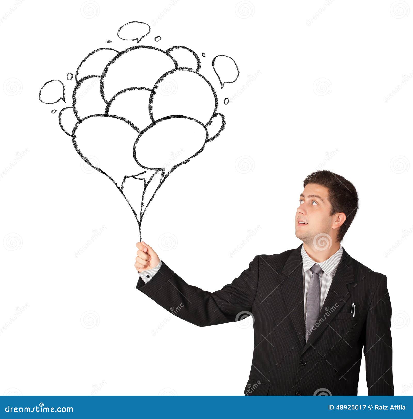 Man Holding Balloons - Cartoon Business Character Royalty-Free Stock Image  - Storyblocks