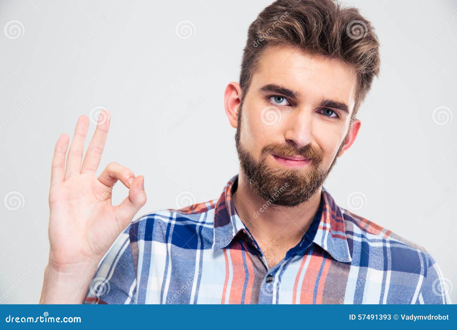Happy Man Showing Ok Sign with Fingers Stock Image - Image of finger ...