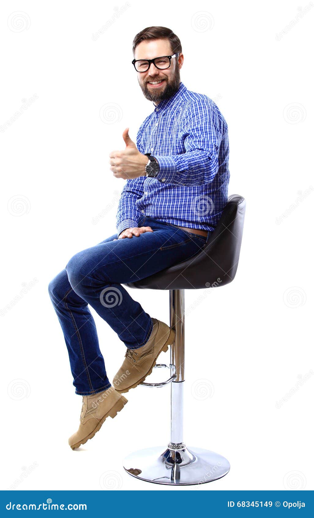 Happy Man with Thumbs Up Gesture Stock Image - Image of aged, improve ...