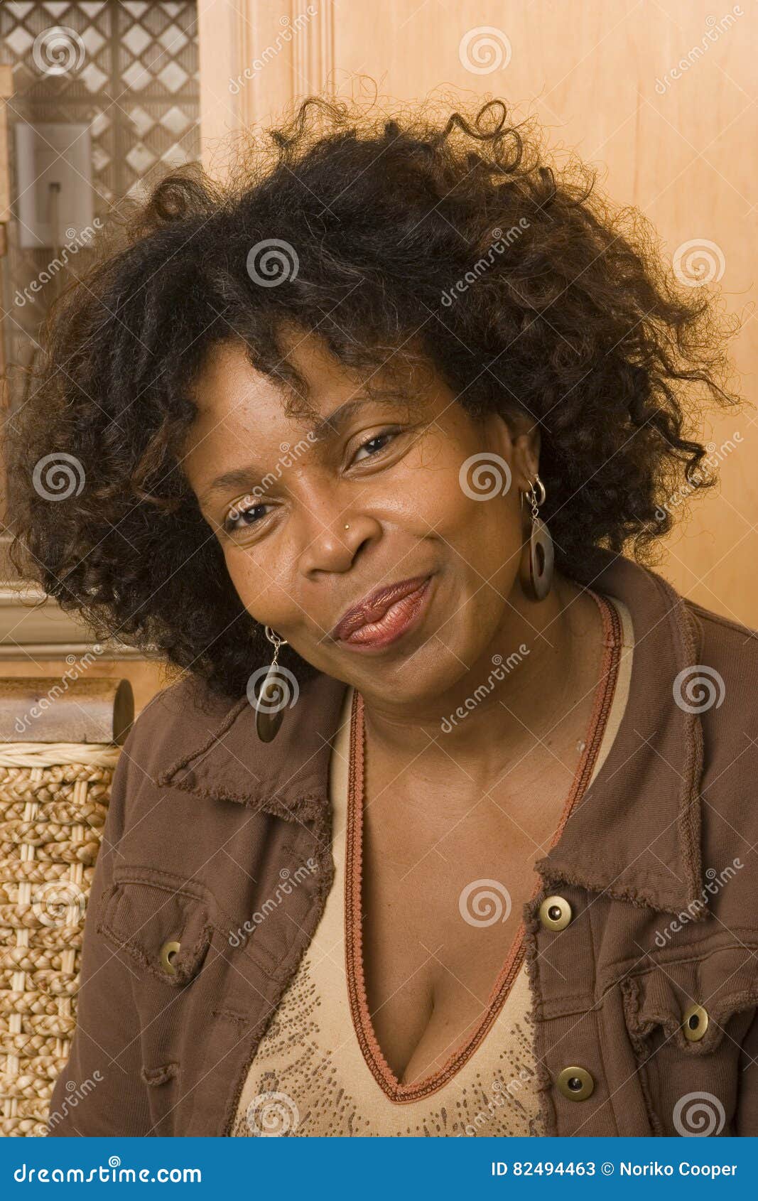 Happy Mature African American Woman Smiling At Home Stock Image Image Of Mature Leisure 