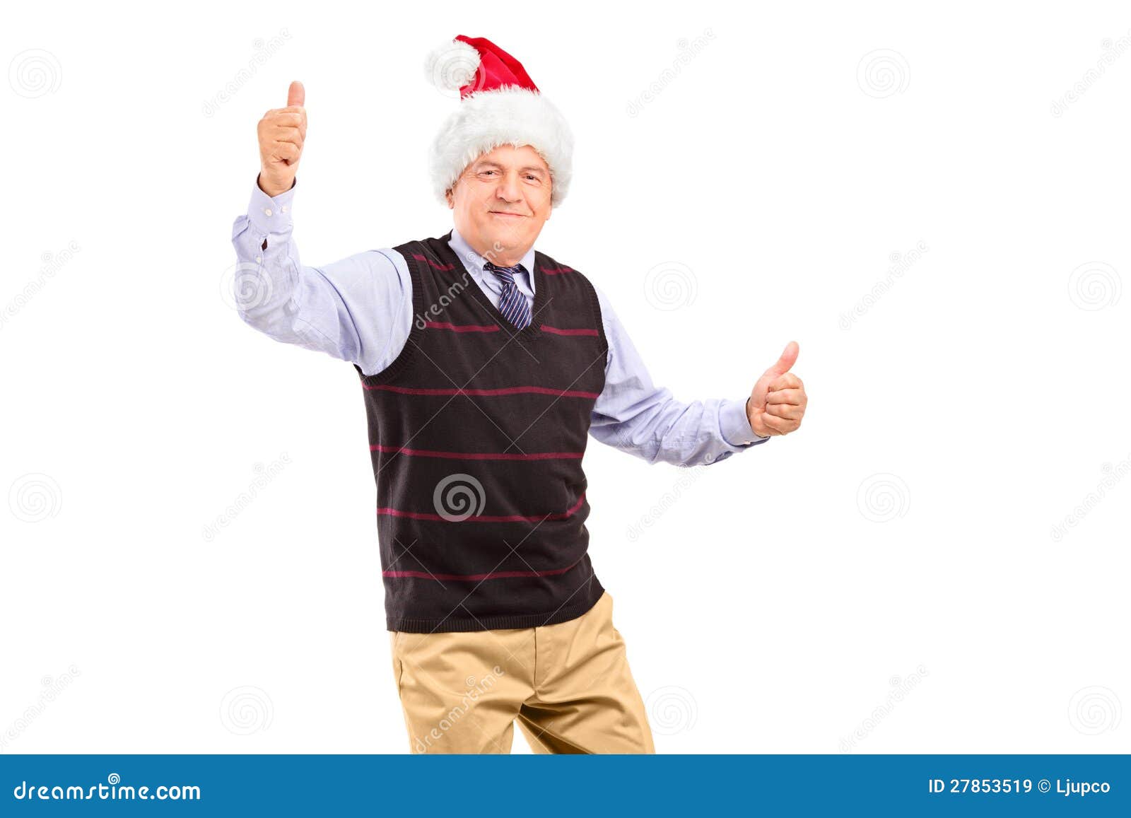 Happy Mature Gentleman with Hat Giving Thumbs Up Stock Image - Image of ...