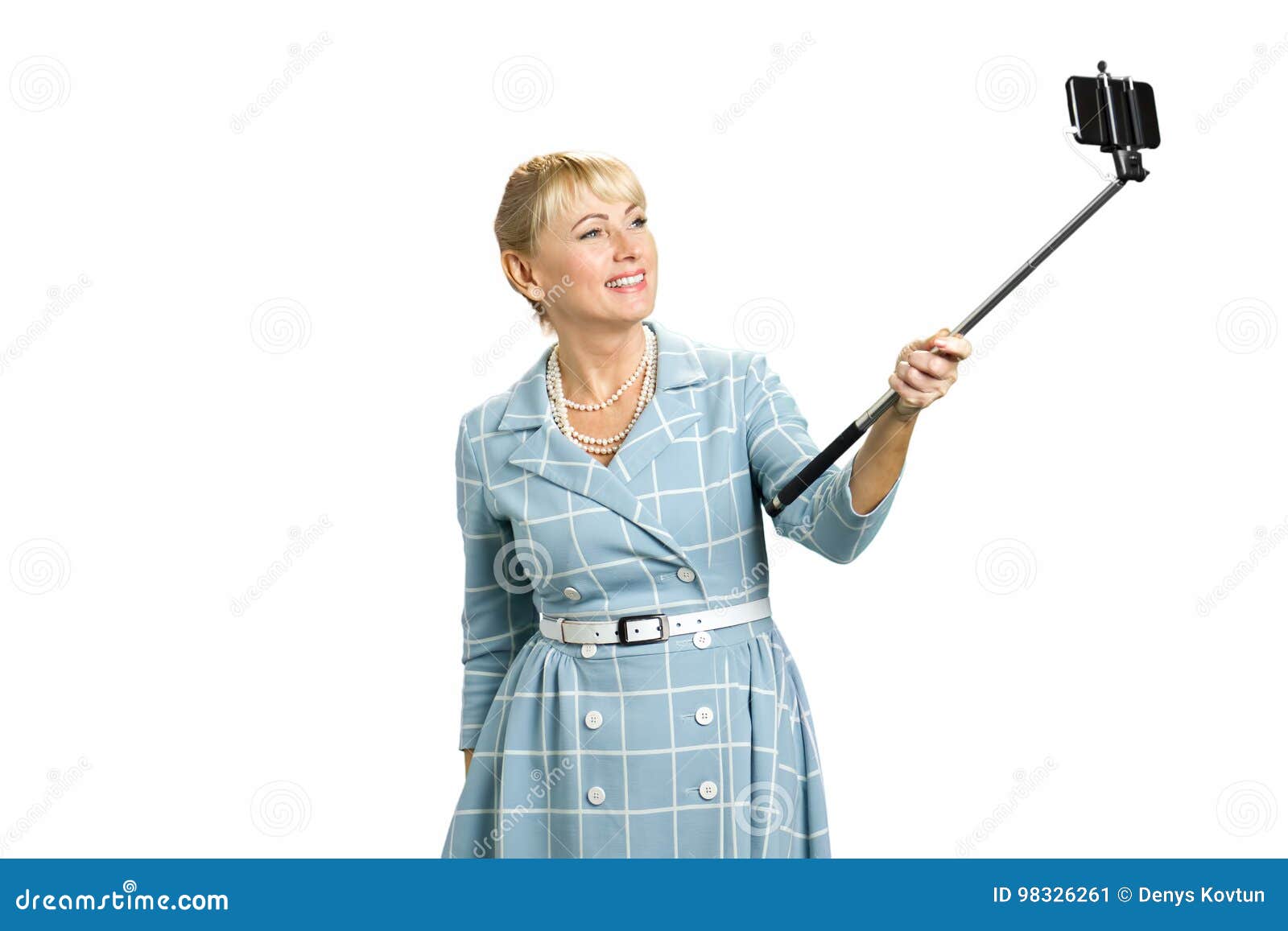 Happy Mature Woman Taking Selfie Stock Image Image Of Adult 